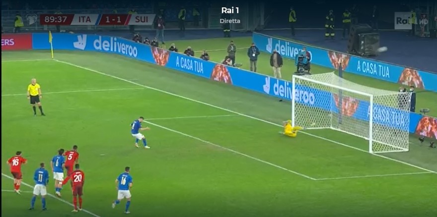 Italia-Svizzera, rigore fallito da Jorginho