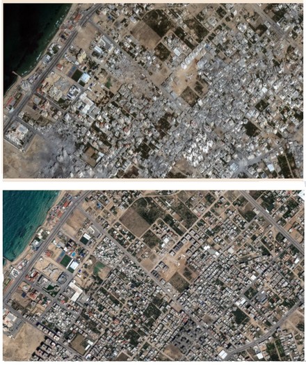 I bombardamenti hanno ridotto Gaza a macerie