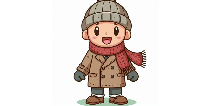 fumettata con cappotto, sciarpa e cappellino di lana.png